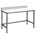 SOFINOR - Tables de découpe dessus polyéthylène P70 + 25 cm dosseret porte couteaux à pied carrés soudés