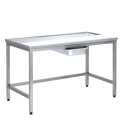 SOFINOR -  Table de dessouvidage mixte inox/polyéthylène piètement soudé