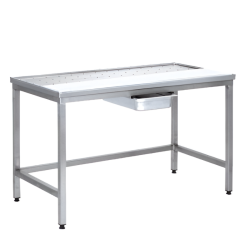 SOFINOR -  Table de dessouvidage mixte inox/polyéthylène piètement soudé