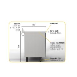 SOFINOR - Meuble chauffe-assiettes dosseret ventilés bords droits