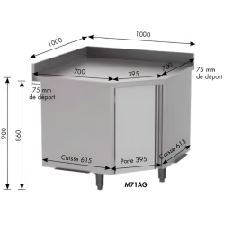 SOFINOR - Meubles bas d’angle bords droits H90 cm
