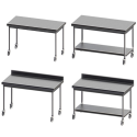 SOFINOR - Table à dosseret P60 L60 à L220 cm démontable sur roulettes chape polyamide