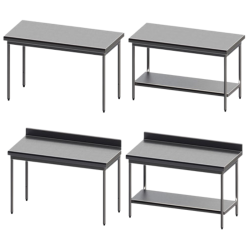 SOFINOR - Tables démontables P60 cm H90 cm centrale sur vérins rayonnées GRANDE CUISINE