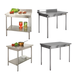 SOFINOR - Tables centrale  P60 cm H90 cm démontables standards sur vérins ABS