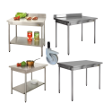 SOFINOR - Tables dosseret + étage basse P60 cm H90 cm démontables standard sur roulettes chape polyamide