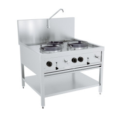 TABLE WOK À GAZ 2X17KW + 1X9KW