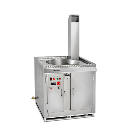 INBLAN - Friteuse à churros et beignets sur pieds électrique - digitale - gaz - Cuve cylindrique