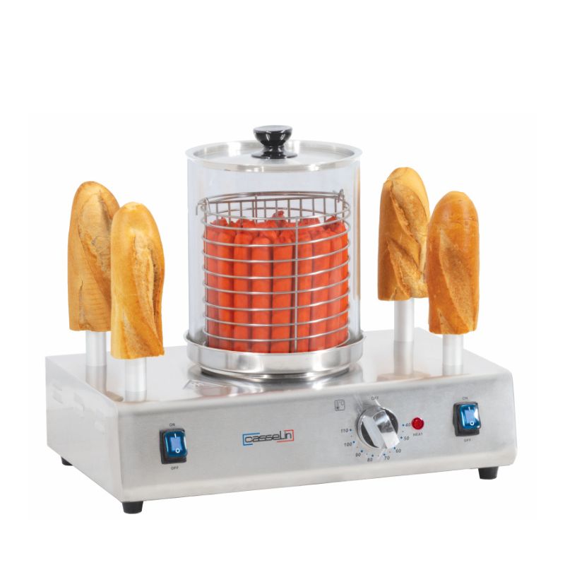 CASSELIN - MACHINE À HOT DOG 4 PLOTS CHAUFFANTS