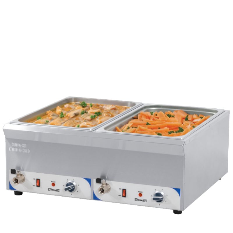 CASSELIN - DOUBLE BAIN-MARIE AVEC ROBINET DE VIDANGE GN 1/1 - 150 MM