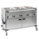 CASSELIN - CHARIOT BAIN-MARIE À EAU 3XGN 1/1 AVEC SOUBASSEMENT CHAUFFANT HORIZONTAL