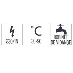 CASSELIN - BAIN-MARIE GN 2/1 200 MM AVEC VANNE DE VIDANGE 80 ligne 700