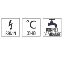 CASSELIN - BAIN-MARIE GN 2/1 200 MM AVEC VANNE DE VIDANGE ET SOUBASSEMENT 80 ligne 700