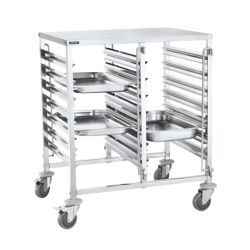 CASSELIN - CHARIOT DOUBLE À GLISSIÈRES 14 GN 1/1