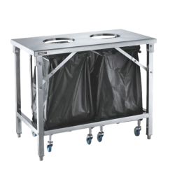 CASSELIN - CHARIOT EN INOX PORTE POUBELLE