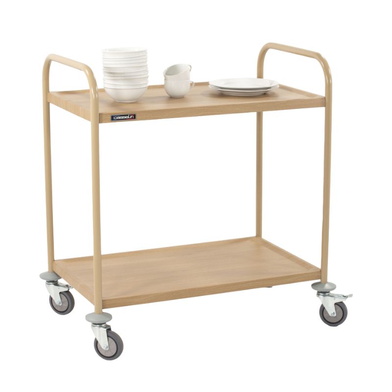 CASSELIN - CHARIOT DE SERVICE IMITATION BOIS 2 PLATEAUX