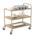 CASSELIN - CHARIOT DE SERVICE IMITATION BOIS 3 PLATEAUX 1 ARCEAU