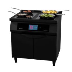 FOURNEAU À INDUCTION 2 FEUX + 2 PLAQUES FLEX ZONE 800 NOIRE