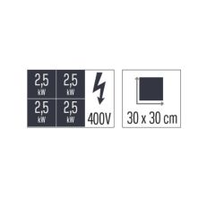 FOURNEAU ÉLECTRIQUE 4 PLAQUES COUP DE FEU AVEC SOUBASSEMENT 80