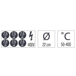FOURNEAU ÉLECTRIQUE 6 FEUX AVEC SOUBASSEMENT 120
