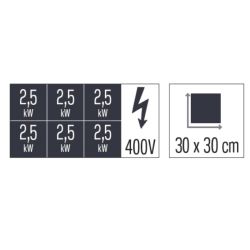 FOURNEAU ÉLECTRIQUE 6 PLAQUES COUP DE FEU AVEC SOUBASSEMENT 120
