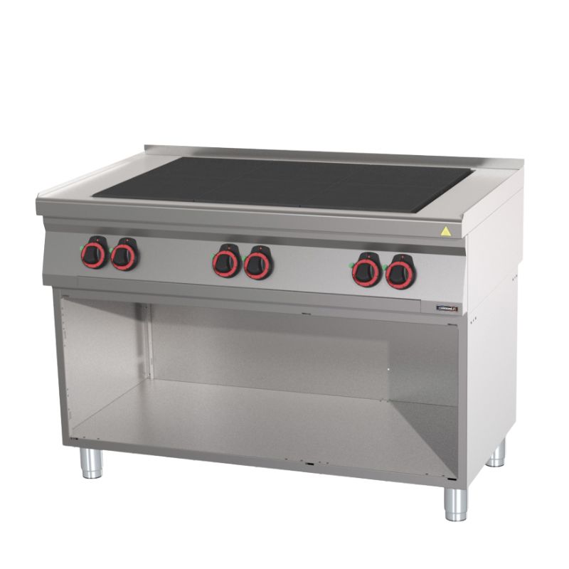 FOURNEAU ÉLECTRIQUE 6 PLAQUES COUP DE FEU AVEC SOUBASSEMENT 120