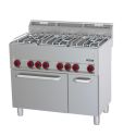 FOURNEAU GAZ 5 FEUX AVEC FOUR ÉLECTRIQUE VENTILÉ GN 1/1 P 99