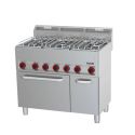 FOURNEAU GAZ 6 FEUX AVEC FOUR ÉLECTRIQUE VENTILÉ GN 1/1 P 99