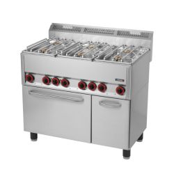 FOURNEAU GAZ 6 FEUX AVEC FOUR ÉLECTRIQUE VENTILÉ GN 1/1 99