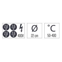 FOURNEAU ÉLECTRIQUE À POSER 4 FEUX 80