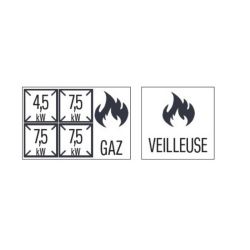 FOURNEAU GAZ À POSER 4 FEUX HP 80