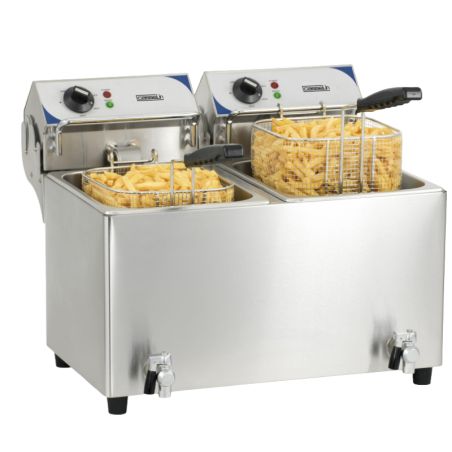 FRITEUSE ÉLECTRIQUE AVEC VANNE DE VIDANGE 2 X 7 LITRES