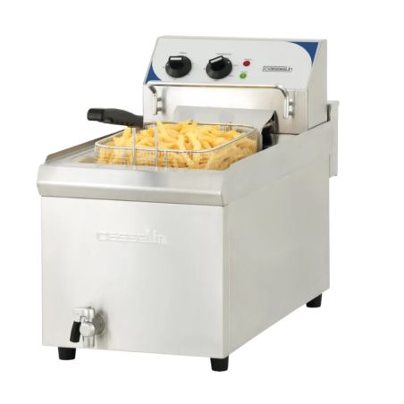 FRITEUSE ÉLECTRIQUE AVEC VANNE DE VIDANGE 10 LITRES HAUT RENDEMENT