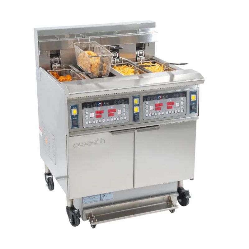 FRITEUSE ÉLECTRIQUE AVEC FILTRATION 4 X 12 LITRES 17+17KW