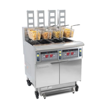 FRITEUSE ÉLECTRIQUE AVEC RELEVAGE AUTOMATIQUE ET FILTRATION 4X12 LITRES 17+17KW