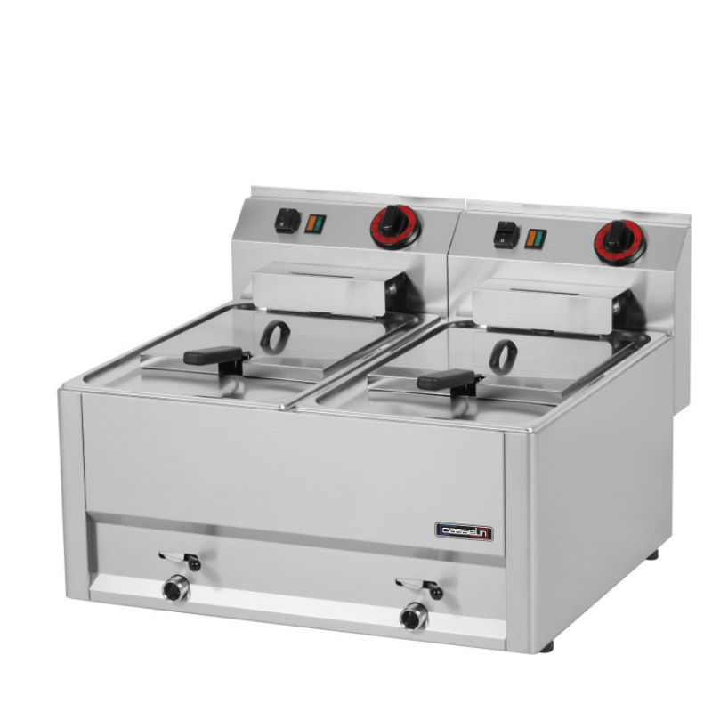 FRITEUSE ÉLECTRIQUE À POSER AVEC VANNE DE VIDANGE 2X8 LITRES T 66