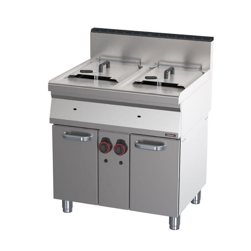 FRITEUSE GAZ AVEC SOUBASSEMENT 2X15 LITRES 80