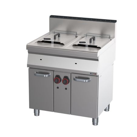 FRITEUSE GAZ AVEC SOUBASSEMENT 2X15 LITRES 80