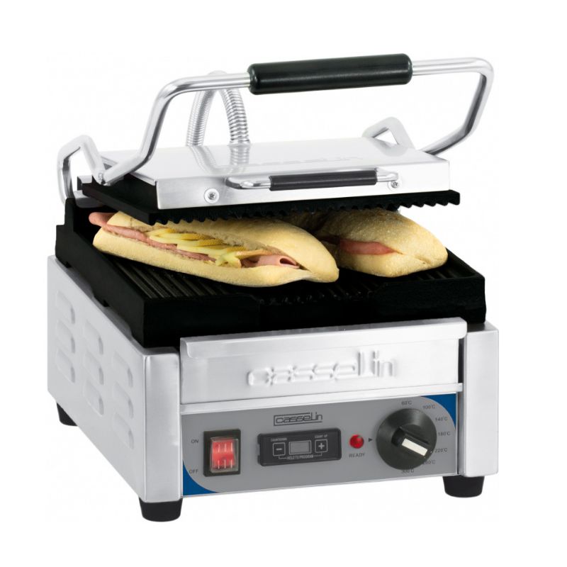 CASSELIN - GRILL PANINI PETIT PREMIUM RAINURÉE - RAINURÉE AVEC MINUTEUR