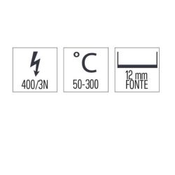 PLAQUE À SNACKER FONTE RAINURÉE AVEC SOUBASSEMENT 80 ligne 700