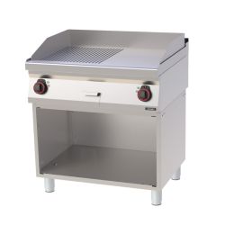 PLAQUE À SNACKER FONTE RAINURÉE LISSE AVEC SOUBASSEMENT 80 ligne 700