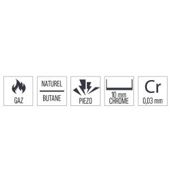 CASSELIN - PLAQUE À SNACKER CHROME TEXTURÉE 33 GAZ ligne 600