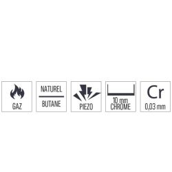 CASSELIN - PLAQUE À SNACKER CHROME TEXTURÉE 66 GAZ ligne 600