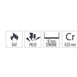 PLAQUE À SNACKER CHROME LISSE GAZ 40ligne 700