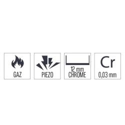 PLAQUE À SNACKER CHROME LISSE AVEC SOUBASSEMENT GAZ 40ligne 700