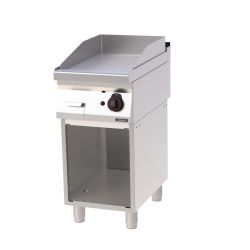 PLAQUE À SNACKER CHROME RAINURÉE AVEC SOUBASSEMENT GAZ 40ligne 700