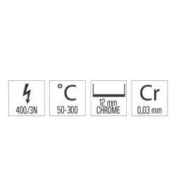 PLAQUE À SNACKER CHROME RAINURÉE LISSE 80ligne 700