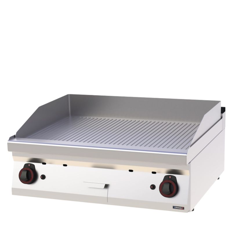 PLAQUE À SNACKER CHROME RAINURÉE GAZ 80ligne 700