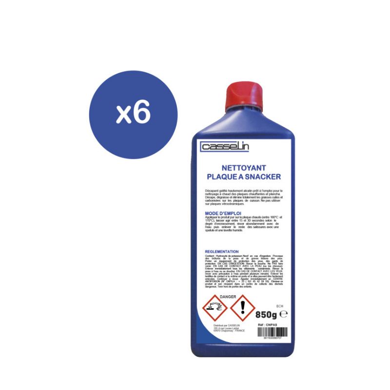 CASSELIN - LOT DE 6 - NETTOYANT PLAQUE À SNACKER 850 ML