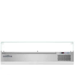 COLDLINE - SALADETTE  VITREE GN 1/4 - 145 cm - 41 L - TOUT INOX - VITRAGE DROIT