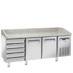 CASSELIN - TABLE À PIZZA RÉFRIGÉRÉE 5 TIROIRS 2 PORTES